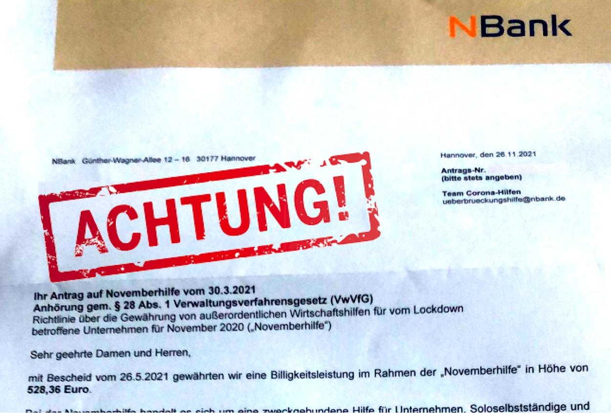 Coronahilfe Top 5 Fehler, die man bei dem Rückforderungsbescheid - Muster und Widerspruch