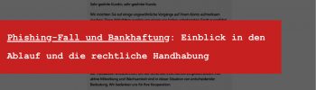 Sparkasse Betrug - Bankhaftung nicht autorisierte Transaktion - Rechtsanwalt für Bankangelegenheiten